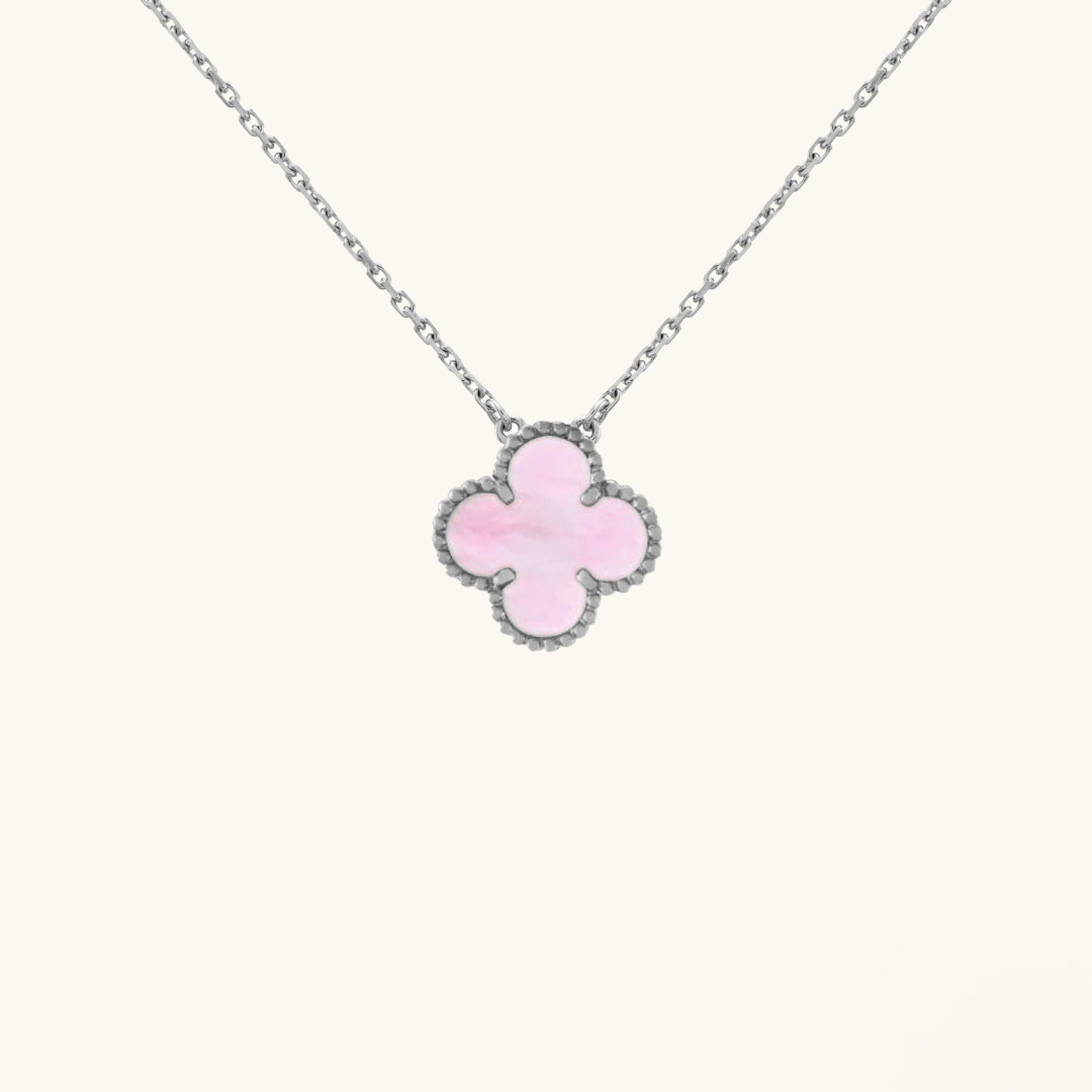 CLOVER | Pink/Silber Halskette