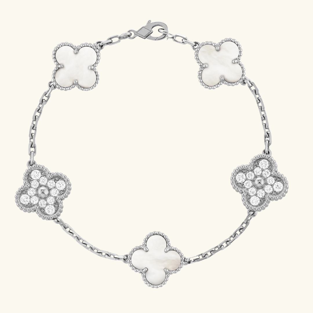CLOVER | Silber/Weißes Armband Prestige
