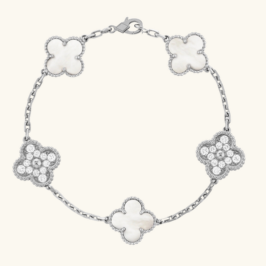 CLOVER | Silber/Weißes Armband Prestige