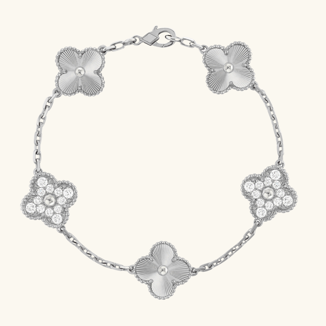 CLOVER | Silber Guilloché Armband Prestige