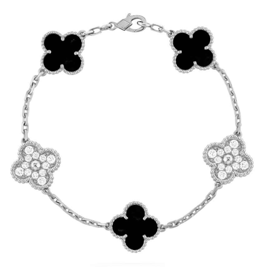 CLOVER | Schwarzes/Silbernes Prestige-Armband
