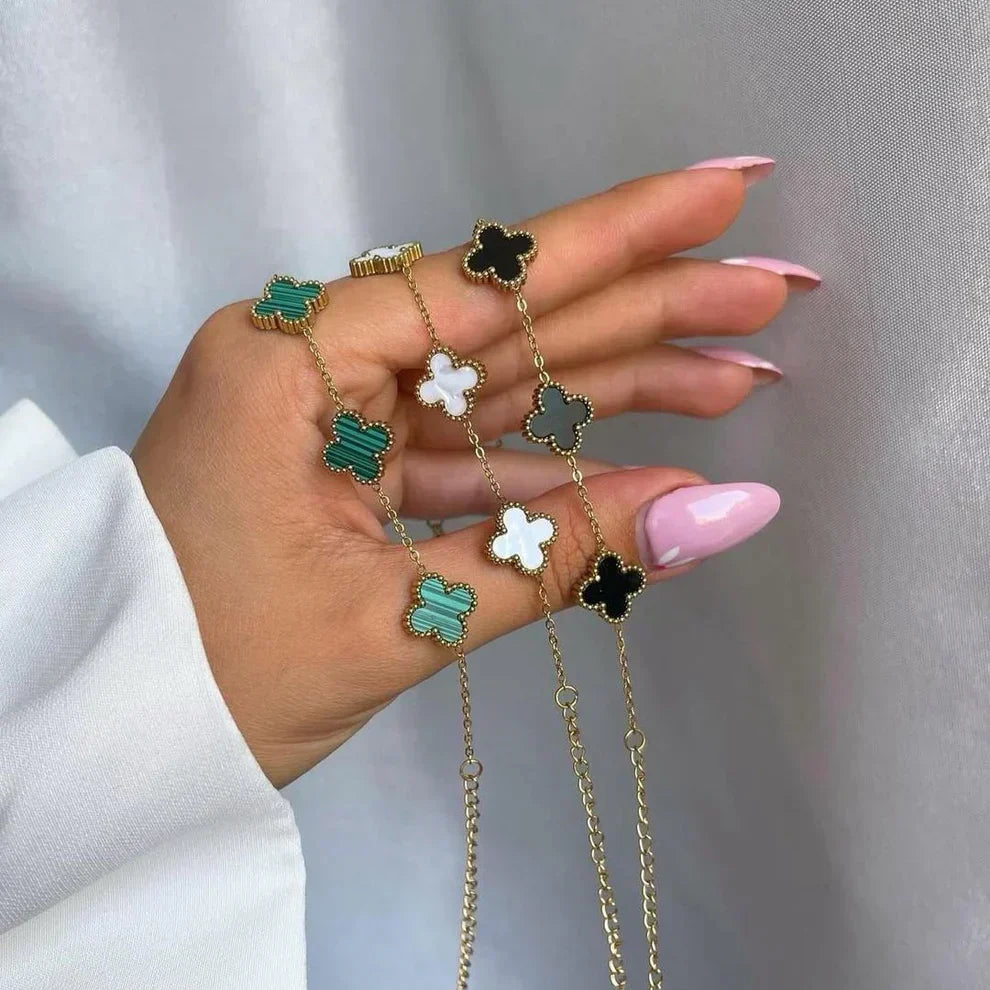 3-teilige Kleeblatt-Armband-Set